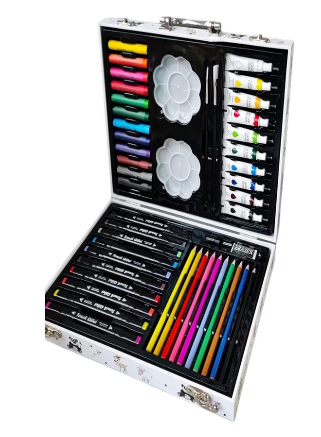 WONDERSPROUT Wonder Sprout 88 pcs Art Kit for Kids with Multicolor Briefcase [Animal Theme] White - Image 4